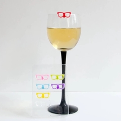 Marcador de Copo Óculos em Silicone - 6 peças - comprar online
