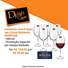 Jogo com 6 Taças Martina Cristal Bohemia - 450ml