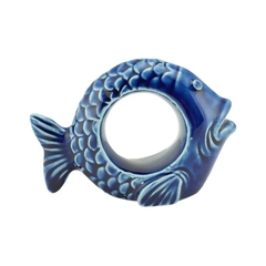 Cj. Anéis para Guardanapo Peixes Ocean Azul - 4 peças - Design Gallery Santos 