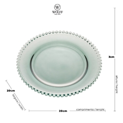 Prato de Sobremesa Cristal Pearl Verde 20cm - Wolff - Design Gallery Santos 