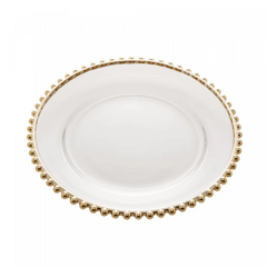 Prato Pearl com Borda Dourada - 20cm - comprar online