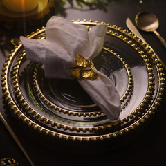 Prato Pearl com Borda Dourada - 20cm - loja online