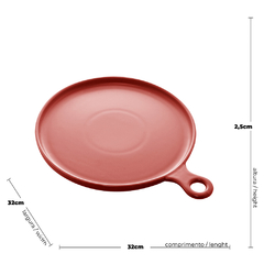 Prato de Porcelana Nórdico Vermelho - 32cm - loja online