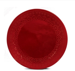 Prato Raso Relieve Vermelho 26Cm - Corona Yoi