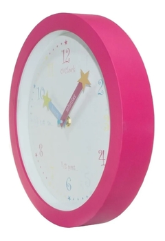 Relógio de Parede Infantil Rosa Inglês - 25,4cm - comprar online