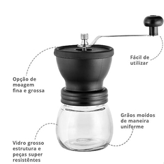 Moedor de Café com Pote de Vidro para Armazenar - comprar online