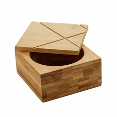 Saleiro Quadrado em Bambu - 9x9x7cm - loja online