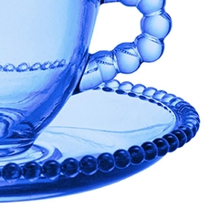 Jogo 6 Xícaras para Chá c/ Pires Pearl Azul - 230ml - loja online