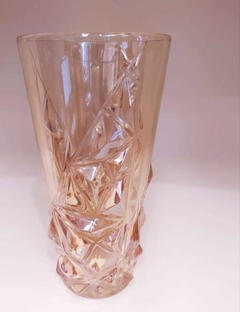 Vaso de Vidro Âmbar Metalizado 24,5cm