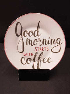Imagem do Prato de Lanche Good Morning Starts with Coffee - 19cm