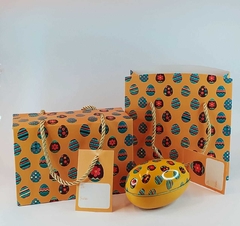 Kit Páscoa - Lata Ovo + 3 Bombons Ferrero Rocher + Embalagem de Presente