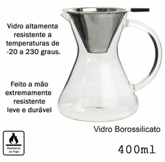 Jarra de Vidro para Café com Coador Inox - 400ml - loja online