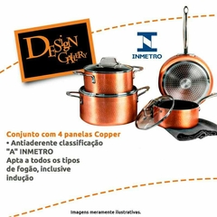 Jogo de Panelas em Inox Copper - 4 peças