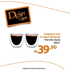 Cj. 2 Copos em Vidro Parede Dupla para Café - 80ml