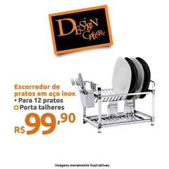 Escorredor de Inox para 12 Pratos