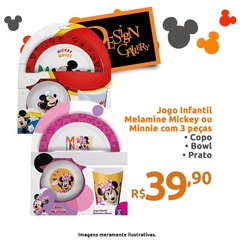 Jogo Infantil Melamine Disney 3 peças