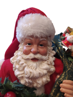Imagem do Papai Noel Presentes/Guirlanda - 35cm