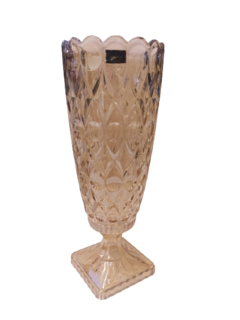 Vaso com Pé Angelica Ambar Cristal L'Hermitage - 41cm