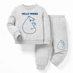 Conjunto Friza Gris hello Friend