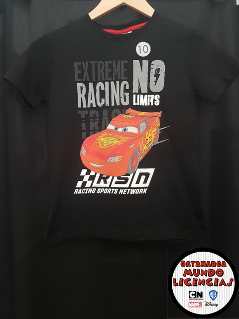 Remera Niño Cars - Extreme Racing Negra