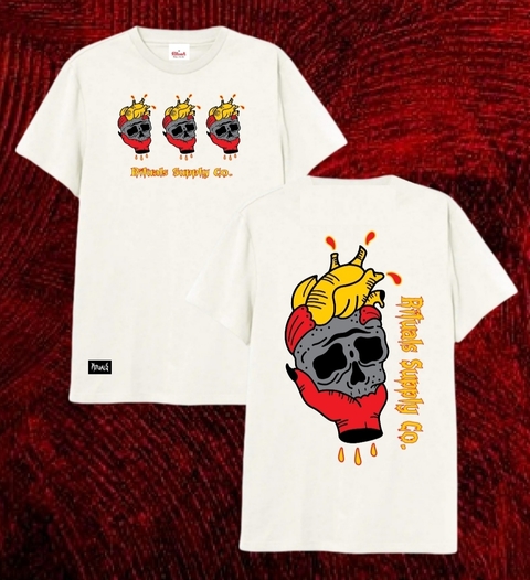 Remera Rituals Skull Brain White