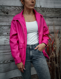 Campera Eco Cuero Fucsia