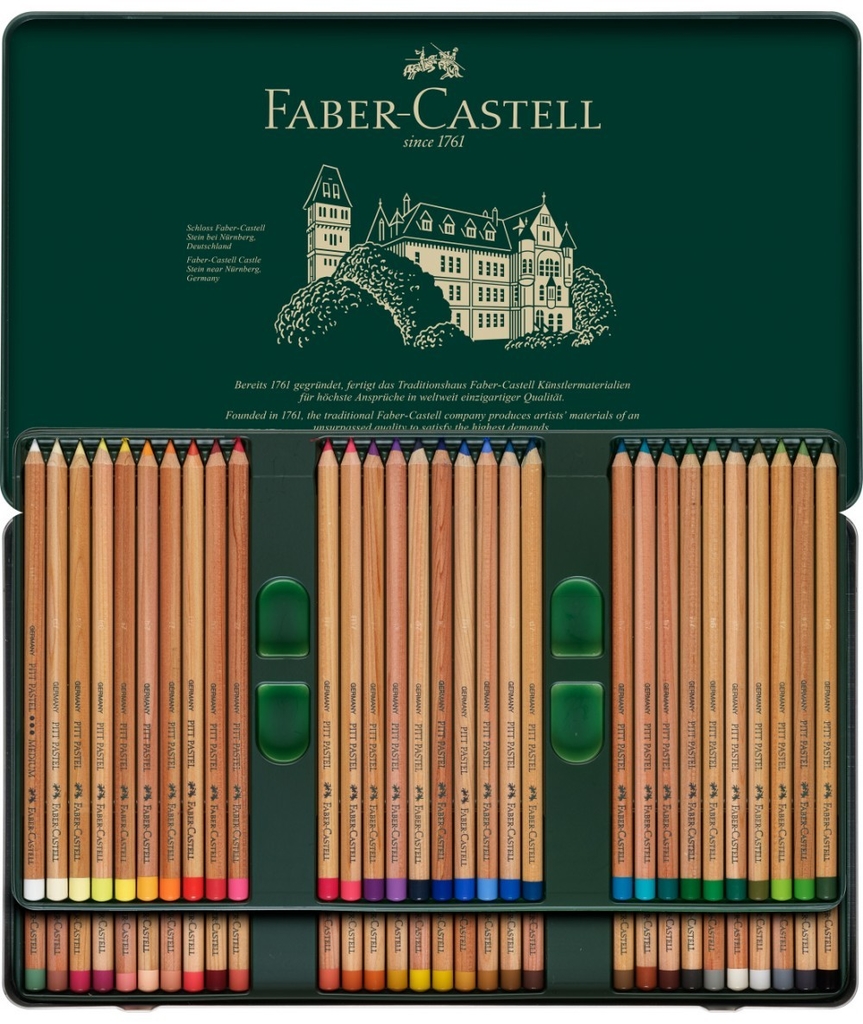 Pitt - Lápices de colores pastel en lata de metal, 24 unidades