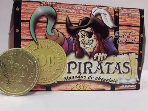 Monedas de chocolate Piratas Felfort caja 60 unidades
