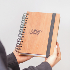 Agenda Premium tapa de madera (Opc. Logo, frase o nombre)