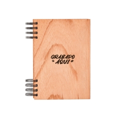 Cuaderno tapa de madera A5 (Opc. Logo, frase o nombre)