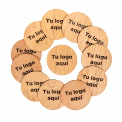 Posavasos de Madera (Opc. Logo, frase o nombre) en internet