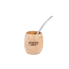 Mate Madera Pera c/bombilla (Opc. Logo, frase o nombre)