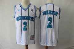 Camisa Charlotte Hornets Retrô - Bogues 1, Johnson 2, Mourning 33