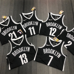 75 ANOS - Camisa Brooklyn Nets Silk - Irving 11, Durant 7, Harden 13 - Wide Importados