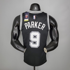 Camisa San Antonio Spurs Silk 2021 - Duncan 21, Parker 9, Ginobili 20 - Wide Importados