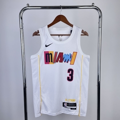 Camisa Miami Heat Silk - Butler 22, Herro 14, Wade 3