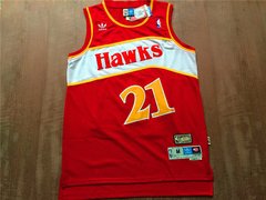 Camisa Retrô Atlanta Hawks - Webb 4, Wilkins 21