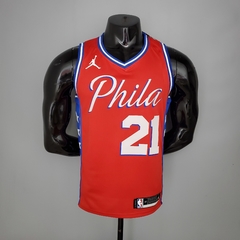 Camisa Philadelphia 76ers Silk 2021 - Embiid 21, Harden 1 na internet