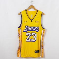 Camisa Los Angeles Lakers City Edition James 23, Davis 3, Bryant 24