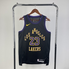 Camisa Los Angeles Lakers Silk - James 6, Davis 3, Bryant 24, James 23