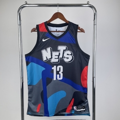 Camisa Brooklyn Nets Silk - Irving 11, Durant 7, Harden 13