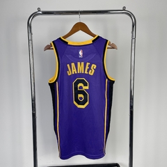 Camisa Los Angeles Lakers Silk - James 6, Davis 3, Bryant 24, James 23 - Wide Importados