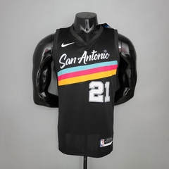 Camisa San Antonio Spurs Silk 2021 - Duncan 21, Parker 9, Ginobili 20