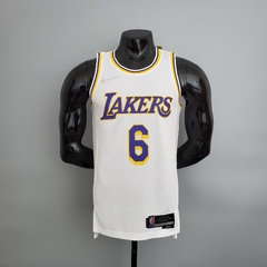 75 ANOS - Camisa Los Angeles Lakers Silk - James 6, Davis 3, Bryant 24