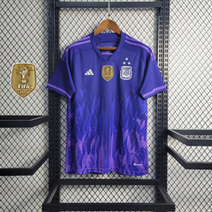 Camisa Argentina Copa do Mundo 2022 - 3 Estrelas com Patch