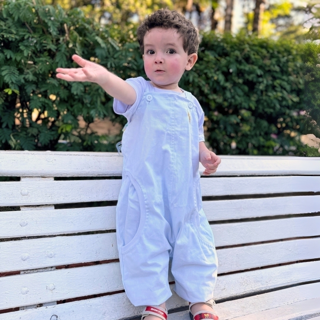 Macacão jeans branco infantil sales