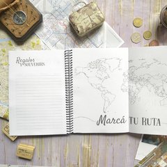 Bitácora de viaje - Mapa con frase