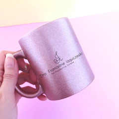 Caneca Glitter Rosa - Personalizada