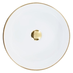 Cuba de apoio redonda branca com dourado 36cm Ø na internet