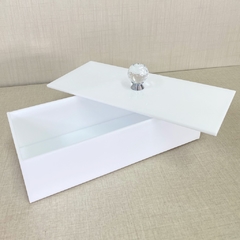 Caixa acrílico branca com puxador cristal - comprar online